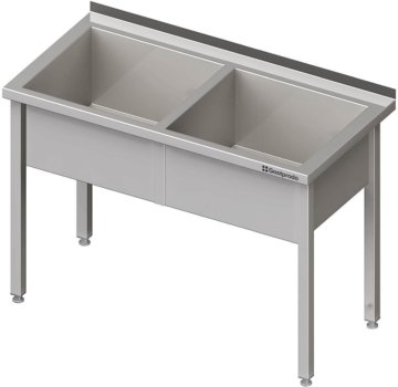 28039 1200x1165 360x350 - Topfspüle mit zwei Becken, 1200x600x850 mm, 300 mm Beckenhöhe, mit Aufkantung, verschweißt