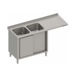 28280 1200x1200 12 262x262 - Spülschrank mit Schiebetüren und Überstand 1900x700x900 mm, mit zwei Becken links, mit Aufkantung, verschweißt