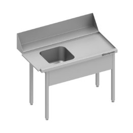 28323 1200x1200 262x262 - Zulauftisch ohne Grundboden, mit einem Becken, 800x750x880 mm, Anbauseite rechts, mit Aufkantung 200 mm und Beckenblende, verschweißt